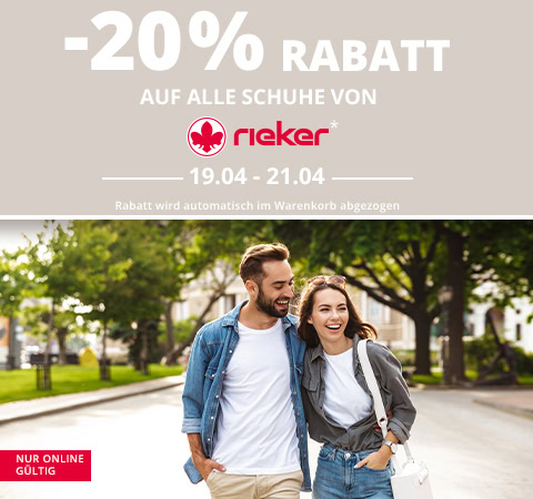 20% Rabatt auf alle Schuhe von Rieker auf schuhcenter.de