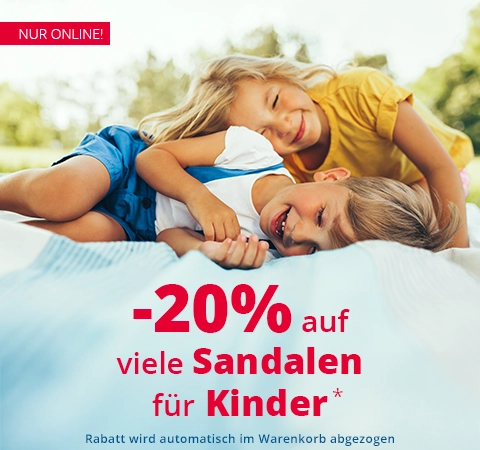 - 20% auf ausgewählte Sandalen für Kinder auf schuhcenter.de