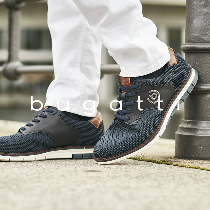 Bugatti Schnürer Herrenschuhe aus Materialmix im Leder-Look