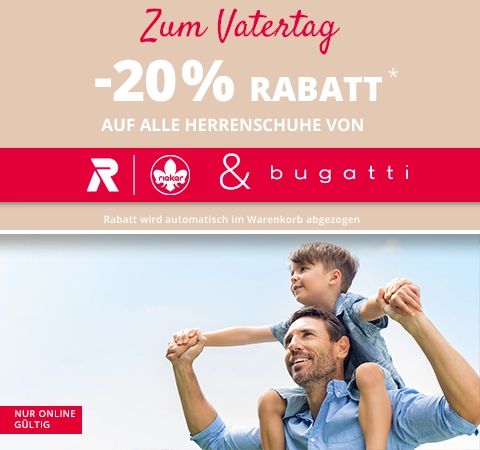 -20% Rabatt auf alle Herrenschuhe von Rieker und Bugatti