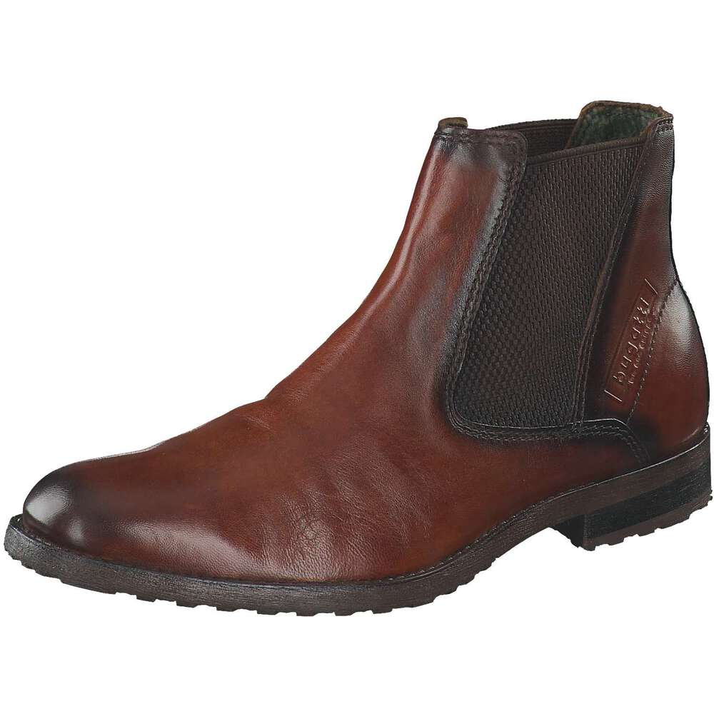 Bugatti Herren Stiefeletten - Braune Chelsea Boots aus echtem Leder