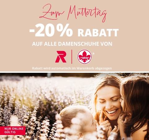 Zum Muttertag - 20% auf alle Damenschuhe von Rieker auf schuhcenter.de