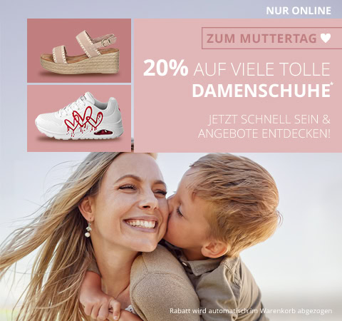 Zum Muttertag 20% Rabatt auf viele Damenschuhe auf schuhcenter.de