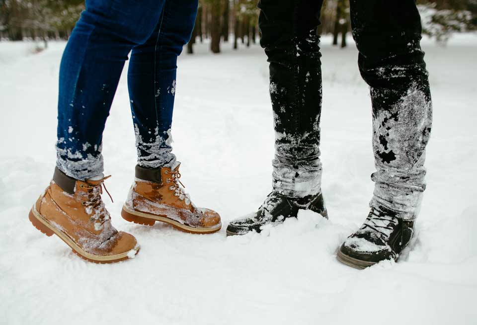 Boots im Schnee