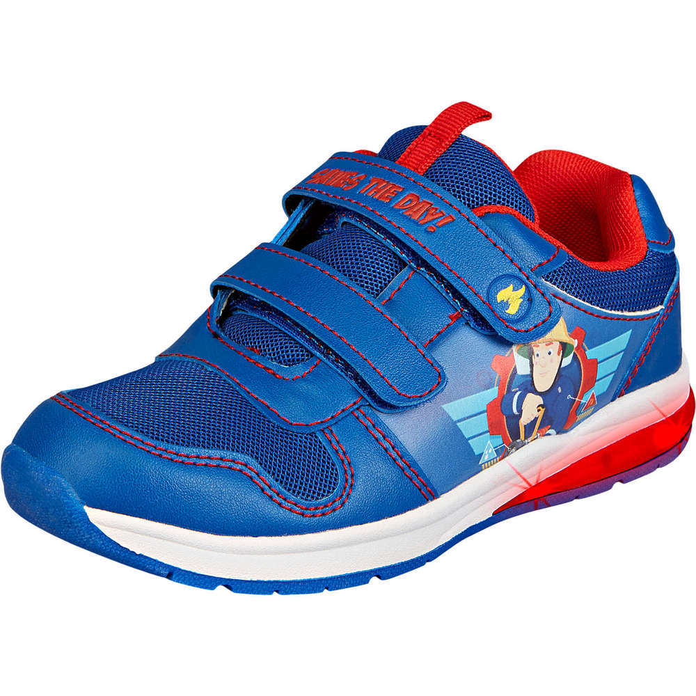 Blinkschuh mit Print von Fireman Sam und Klettverschluss