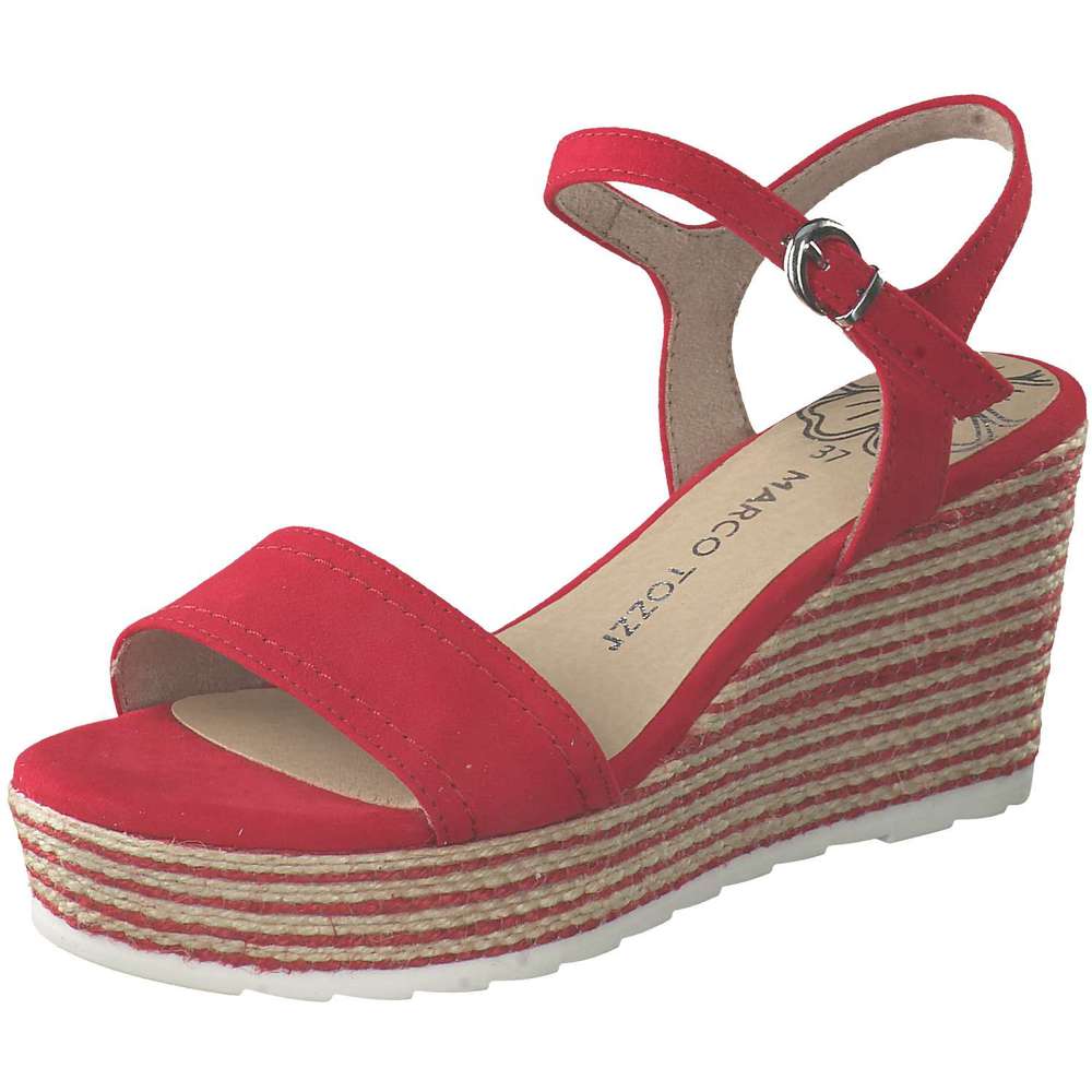 Marco Tozzi Keilsandale Rot Schuhcenter De