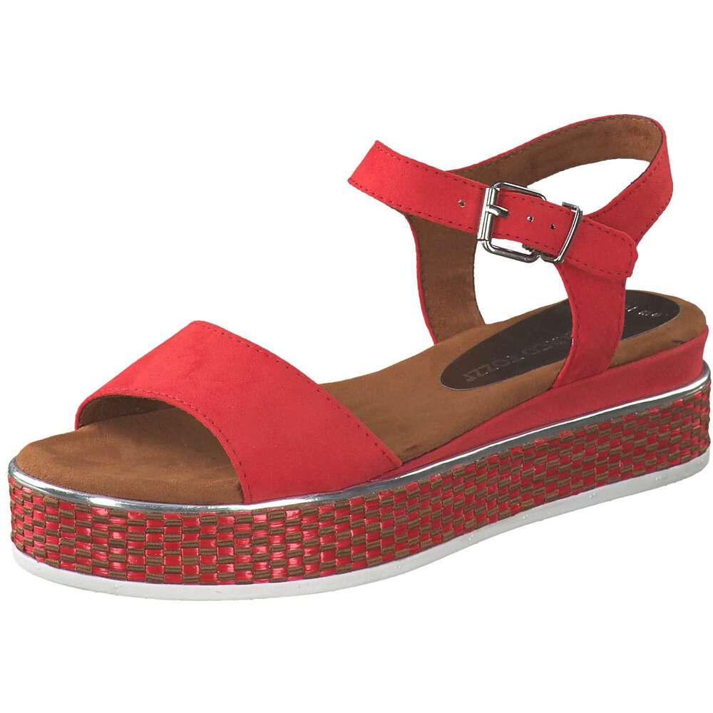 Marco Tozzi Plateau Sandale Rot Schuhcenter De