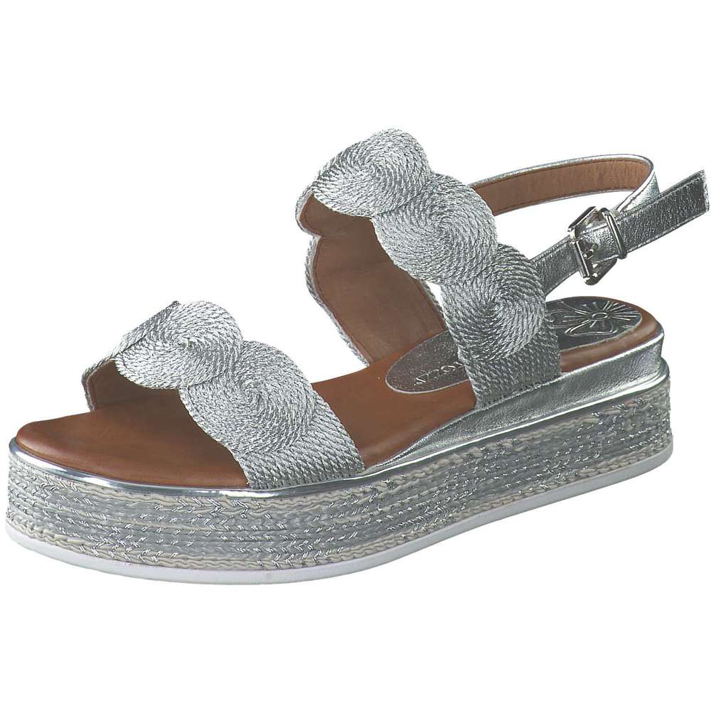 Marco Tozzi Plateau Sandale Silber Schuhcenter De