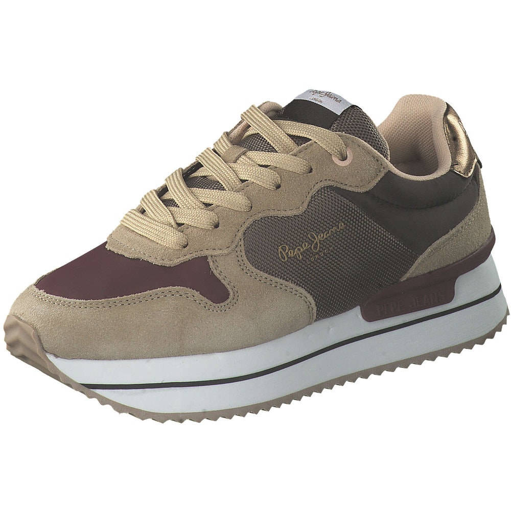 Pepe Jeans Rusper Poise Plateau Sneaker in braun