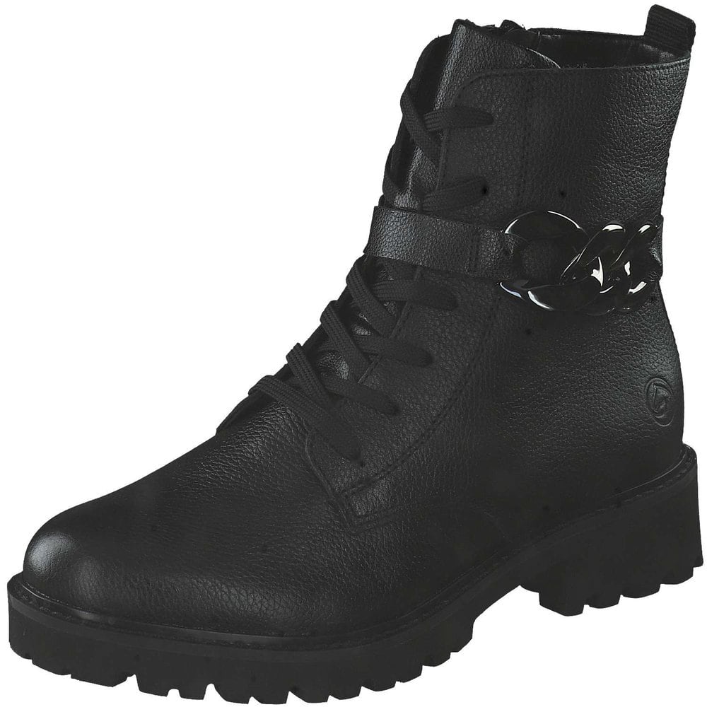 Remonte Schnürstiefelette in schwarz