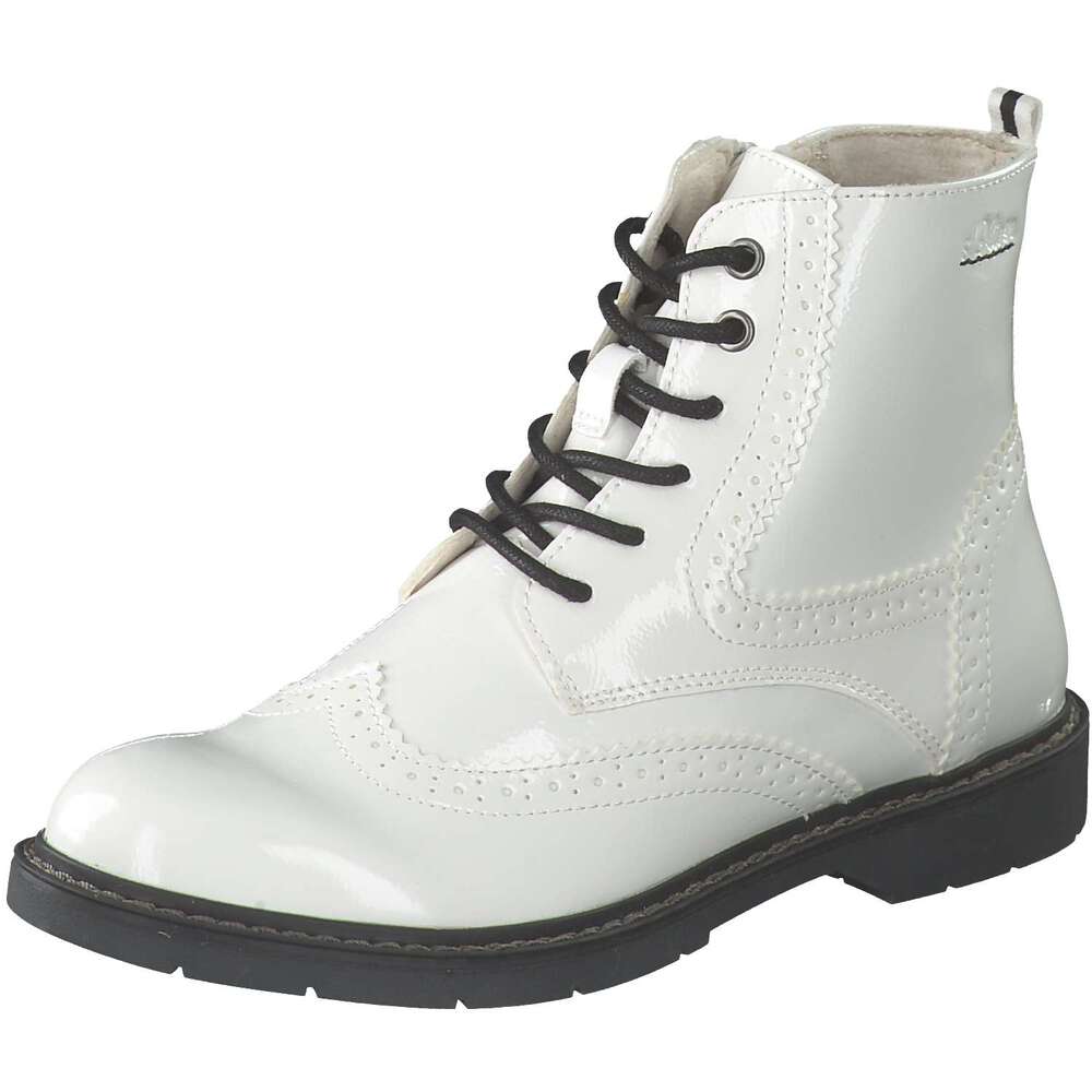 Moderner s.Oliver Damen Boots mit Lyralochung in Lack-Optik