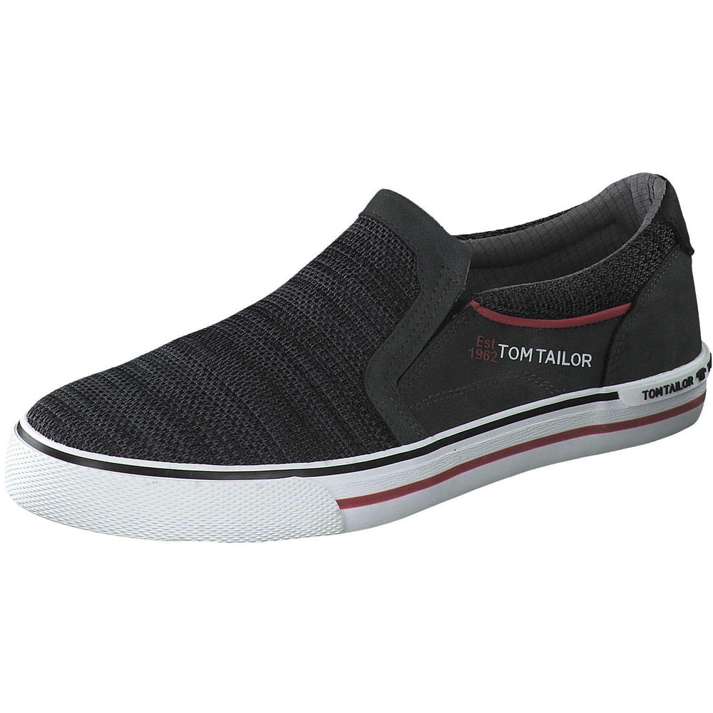 Tom Tailor Leinen Slipper in schwarz