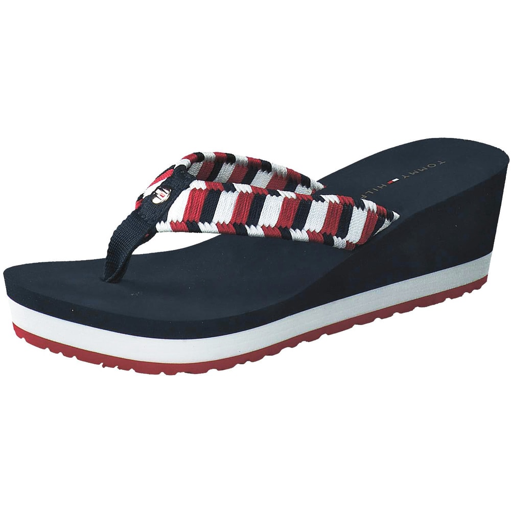 Tommy Hilfiger Woven Webbing Wedge Beach in blau