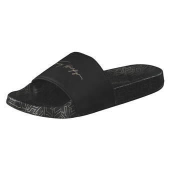Black and white tommy hilfiger slides new arrivals