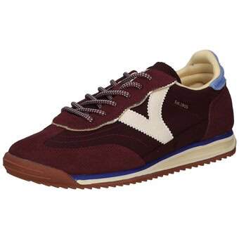 Victoria Sneakers Donna In Velluto Poliestere Rosso, Modello Velvet Con Zeppa 3,5 Cm