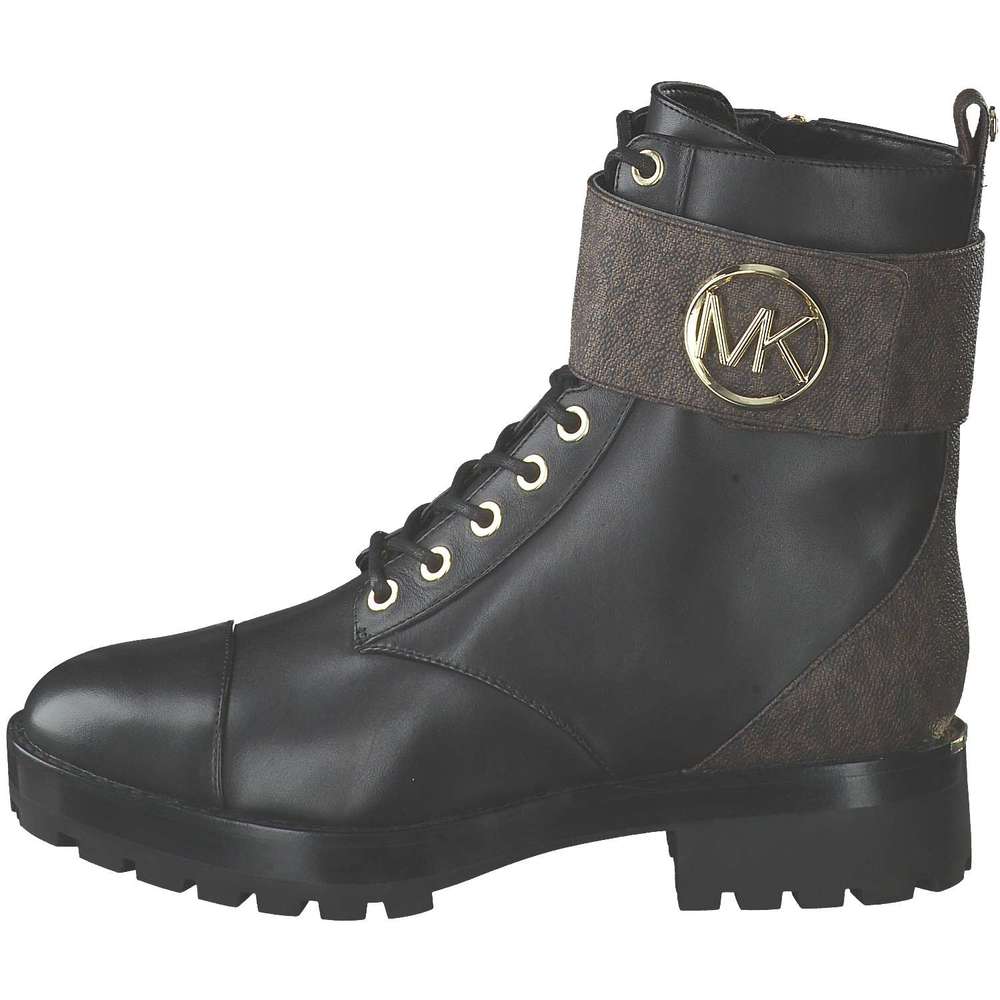 michael kors tatum leather and logo combat boot