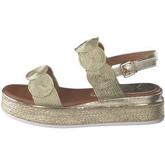Marco Tozzi Plateau Sandale Gold Schuhcenter De