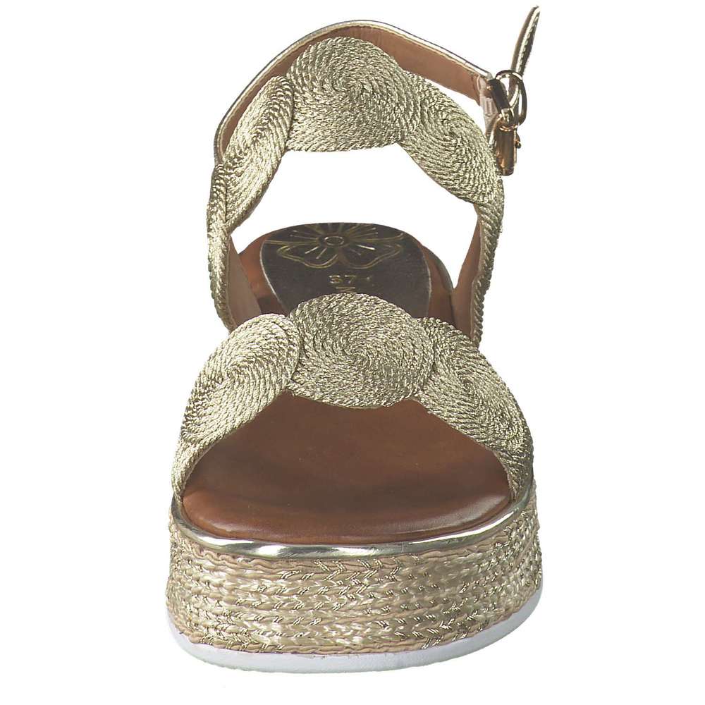Marco Tozzi Plateau Sandale Gold Schuhcenter De